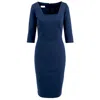 Roserry Women's Blue Kensington Zipped Jersey Midi Dress In Navy In Blue