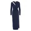 Roserry Women's Blue Mykonos Glitter Jersey Cut Out Maxi Dresss In Navy In Blue
