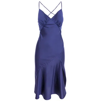 Roserry Women's Blue Seville Satin Midi In Navy