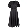 Roserry Women's Brooklyn Retro Midi Satin Dress In Black In Black