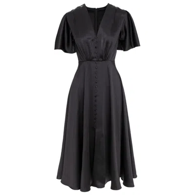Roserry Women's Brooklyn Retro Midi Satin Dress In Black