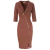 Roserry Women's Brown Chelsea Zipped Jersey Midi Dress In Mocha In Brown