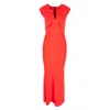 Roserry Women's Cali Maxi Satin Dress In Coral Red In Red
