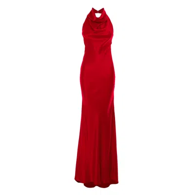 Roserry Women's Capri Satin Maxi Dress In Red