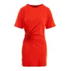Roserry Women's Carmen Mini Dress With Fixed Rosette Detail In Red In Red