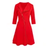Roserry Women's Chelsea A-line Jersey Dress In Red With Pockets In Red