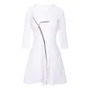 Roserry Women's Chelsea A-line Jersey Dress In White With Pockets In White
