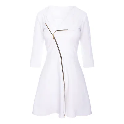 Roserry Women's Chelsea A-line Jersey Dress In White With Pockets