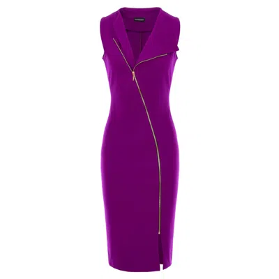 Roserry Women's Chelsea Sleeveless Zipped Jersey Midi Dress In Purple