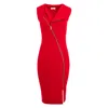 Roserry Women's Chelsea Sleeveless Zipped Jersey Midi Dress In Red In Red