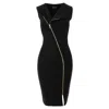 Roserry Women's Chelsea Sleeveless Zipped Jersey Midi Dress In Black In Black