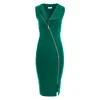Roserry Women's Chelsea Sleeveless Zipped Jersey Midi Dress In Green In Green