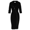 Roserry Women's Chelsea Zipped Jersey Midi Dress In Black In Black