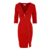 Roserry Women's Chelsea Zipped Jersey Midi Dress In Red In Red