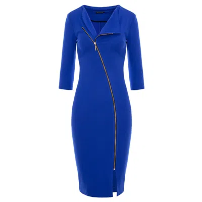Roserry Women's Chelsea Zipped Jersey Midi Dress In Royal Blue