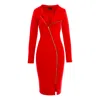 Roserry Women's Chelsea Zipped Long Sleeves Jersey Midi Dress In Red In Red