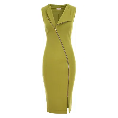 Roserry Women's Green Chelsea Sleeveless Zipped Jersey Midi Dress In Lime