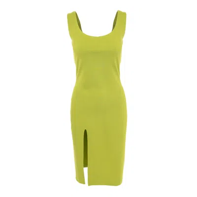 Roserry Women's Green Madison Jersey Midi Dress In Lime In Multi