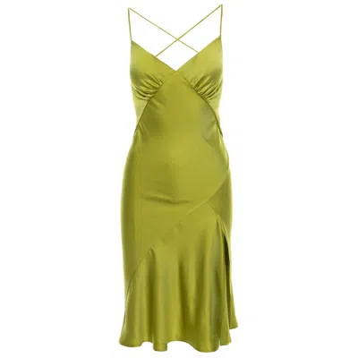 Roserry Women's Green Seville Satin Midi Dress In Lime