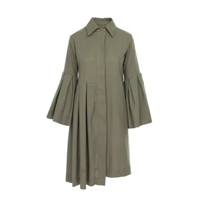 Roserry Women's Green Valencia Midi Shirt Dress In Khaki