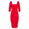 Roserry Women's Kensington Zipped Jersey Three Quarter Sleeve Dress In Red In Red