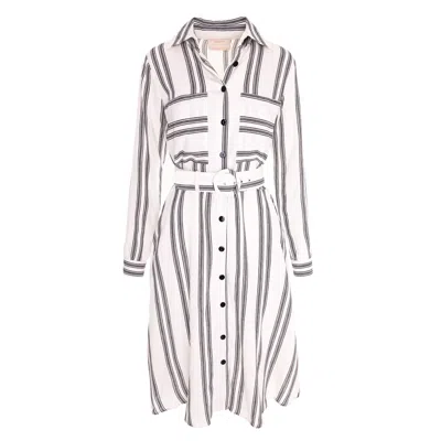 Roserry Women's Linen Shirt Dress In White