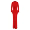 Roserry Women's Mallorca Jersey Maxi Dress With Fixed Rosette Detail In Red In Red