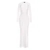 Roserry Women's Mallorca Jersey Maxi Dress With Fixed Rosette Detail In White In White