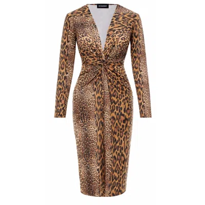 Roserry Women's Mallorca Midi Dress In Leopard Print In Multi