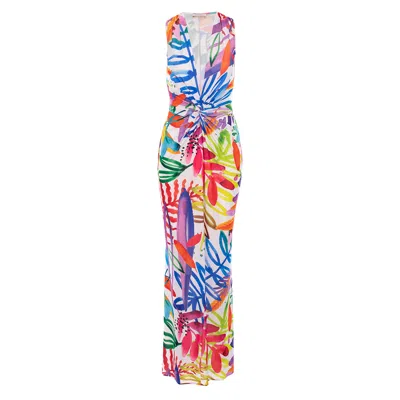Roserry Women's Mallorca Sleeveless Maxi Dress In Capri Print In Multi