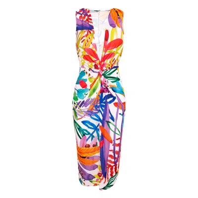 Roserry Women's Mallorca Sleeveless Midi Dress In Capri Print In Multi
