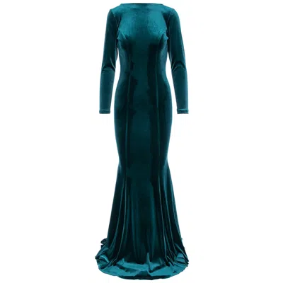 Roserry Women's Melbourne Maxi Velvet Dress In Emerald Green