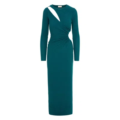 Roserry Women's Mykonos Glitter Jersey Cut Out Maxi Dresss In Green