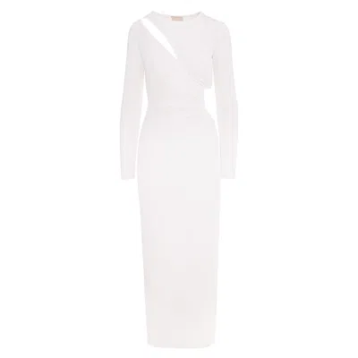 Roserry Women's Mykonos Lycra Cut Out Maxi Dresss In White