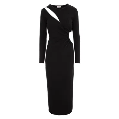 Roserry Women's Mykonos Ribbed Jersey Cut Out Ankle Dresss In Black