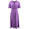 Roserry Women's Pink / Purple Brooklyn Retro Midi Viscose Dress In Purple In Pink/purple