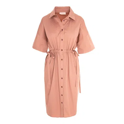 Roserry Women's Pink / Purple Cotton Shirt Dress In Brown Pink In Pink/purple
