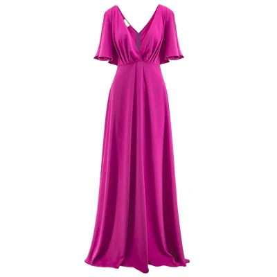 Roserry Women's Pink / Purple Florence Wrap Maxi Dress With Butterfly Sleeves In Orchid