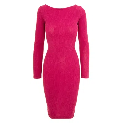 Roserry Women's Pink / Purple Ibiza Glitter Jersey Midi Dress In Fuchsia In Pink/purple