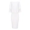 Roserry Women's Queens Midi Ribbed Jersey Dress In White In White