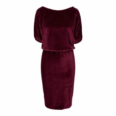 Roserry Women's Red Paris Midi Velvet Dress In Burgundy