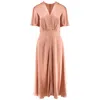 Roserry Women's Rose Gold Brooklyn Retro Midi Satin Viscose Dress In Salmon In Rose Gold