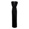 Roserry Women's Sicily Maxi Pleated Lurex Satin Dress In Black In Black