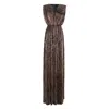 Roserry Women's Sicily Maxi Pleated Lurex Satin Dress In Gold In Gold