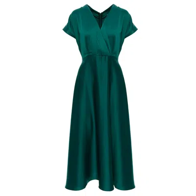 Roserry Women's Siena Wrap Bust Midi Dress In Emerald Green