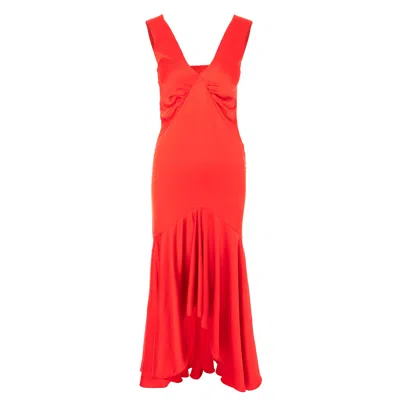 Roserry Women's Tango Maxi Satin Dress In Coral Red