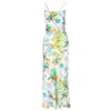 Roserry Women's Tulum Cowl Neck Satin Dress - California Print