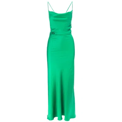 Roserry Women's Tulum Cowl Neck Satin Dress - Green