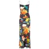 Roserry Women's Tulum Cowl Neck Satin Dress In Veracruz Print