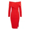 Roserry Women's Tuscany Midi Ribbed Jersey Dress In Red In Red